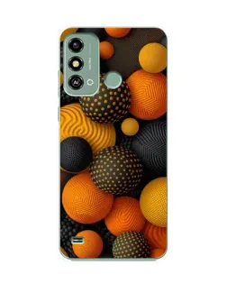 Чехол для ZTE Blade A53 с картинкой «Объемные оранжевые сферы»