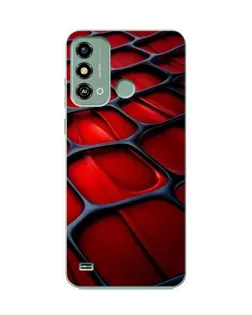 Чехол для ZTE Blade A53 с картинкой «Красная глянцевая сетка»