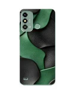 Чехол для ZTE Blade A53 с картинкой «Зеленые кожаные волны»