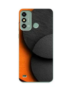 Чехол для ZTE Blade A53 с картинкой «Геометрия оранжевых кругов»