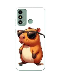 Чехол для ZTE Blade A53 с картинкой «Капибара в очках»