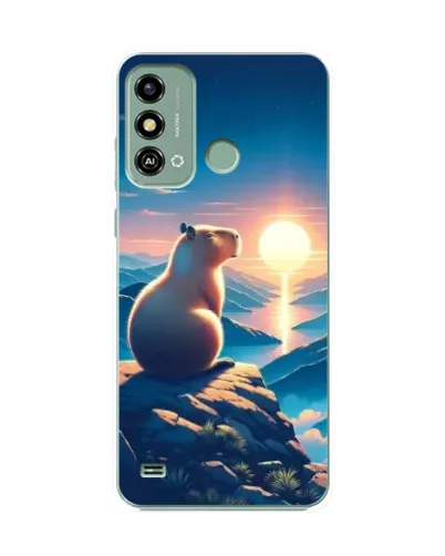 Чехол для ZTE Blade A53 с картинкой «Закат солнца с капибарой» Чехол для ZTE Blade A53 с картинкой «Закат солнца с капибарой»