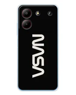 Чехол для ZTE Blade A54 с картинкой «NASA — вертикальный логотип» Чехол для ZTE Blade A54 с картинкой «NASA — вертикальный логотип»