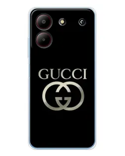 Чохол для ZTE Blade A54 з картинкою «Gucci — золото на чорному»
