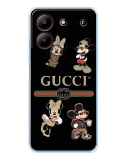 Чохол для ZTE Blade A54 з картинкою «Gucci — герої Disney та монограма»