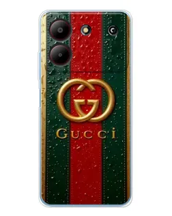 Чохол для ZTE Blade A54 з картинкою «Gucci — фірмова смуга та золото»