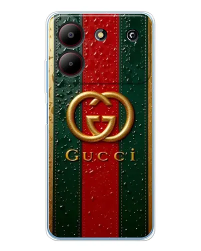 Чехол для ZTE Blade A54 с картинкой «Gucci — фирменная полоса и золото» Чехол для ZTE Blade A54 с картинкой «Gucci — фирменная полоса и золото»