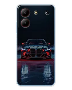 Чехол для ZTE Blade A54 с картинкой «BMW на мокрой дороге»