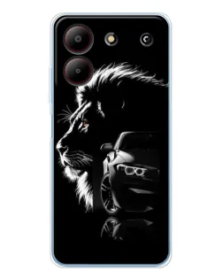 Чехол для ZTE Blade A54 с картинкой «BMW и лев»