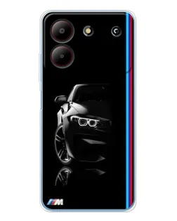 Чехол для ZTE Blade A54 с картинкой «Силуэт BMW в темноте»