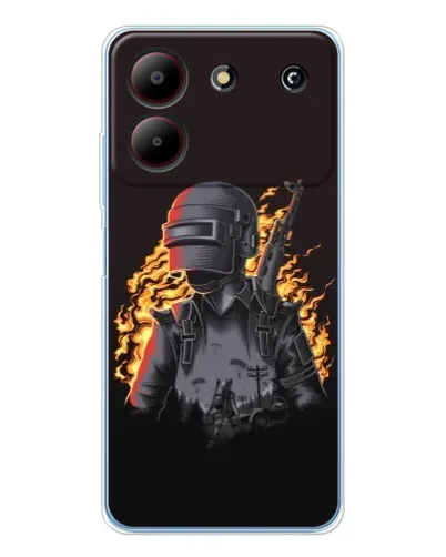 Чехол для ZTE Blade A54 с картинкой «PUBG — огненный силуэт» Чехол для ZTE Blade A54 с картинкой «PUBG — огненный силуэт»