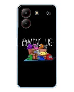 Чехол для ZTE Blade A54 с картинкой «Логотип Among Us»