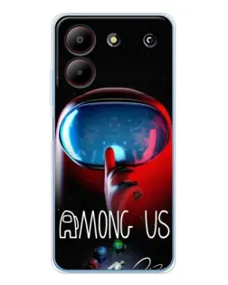 Чехол для ZTE Blade A54 с картинкой «Красный импостер — макро»