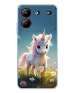 Чехол для ZTE Blade A54 с картинкой «Единорог на поляне» Чехол для ZTE Blade A54 с картинкой «Единорог на поляне»