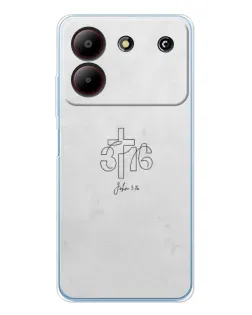 Чехол для ZTE Blade A54 с картинкой «Иоанна 3:16 Крест»