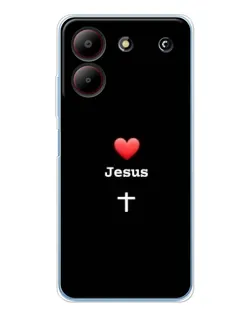 Чехол для ZTE Blade A54 с картинкой «Сердце - Jesus»