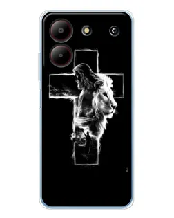 Чехол для ZTE Blade A54 с картинкой «Сияющий крест Jesus»