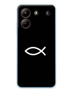 Чехол для ZTE Blade A54 с картинкой «Символ рыбы Jesus»