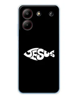 Чехол для ZTE Blade A54 с картинкой «Рыба Jesus»