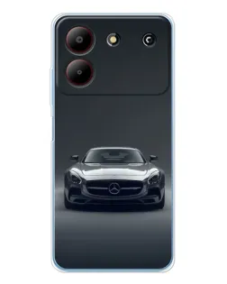 Чехол для ZTE Blade A54 с картинкой «Mercedes на черном»