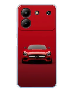 Чехол для ZTE Blade A54 с картинкой «Красный Mercedes AMG»