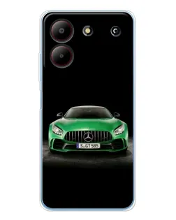 Чехол для ZTE Blade A54 с картинкой «Mercedes — неоновый лого»