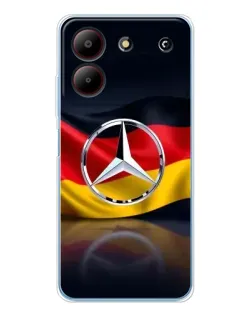 Чехол для ZTE Blade A54 с картинкой «Mercedes — флаг Германии»