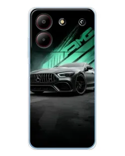 Чехол для ZTE Blade A54 с картинкой «Темный Mercedes AMG»