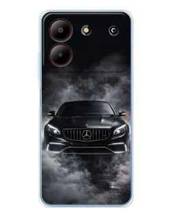 Чехол для ZTE Blade A54 с картинкой «Mercedes в дыму»