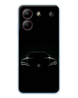 Чехол для ZTE Blade A54 с картинкой «Mercedes — силуэт авто» Чехол для ZTE Blade A54 с картинкой «Mercedes — силуэт авто»