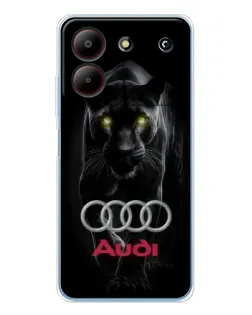 Чехол для ZTE Blade A54 с картинкой «Пантера и Audi»