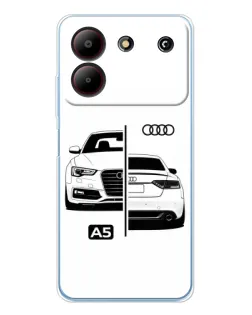 Чехол для ZTE Blade A54 с картинкой «Audi — контрастный дизайн»