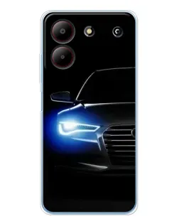 Чехол для ZTE Blade A54 с картинкой «Неоновый взгляд Audi»