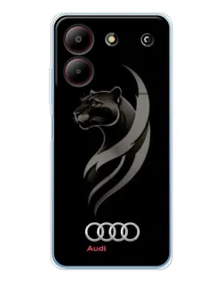 Чехол для ZTE Blade A54 с картинкой «Графика — пантера и Audi»