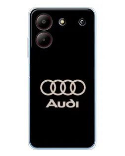 Чехол для ZTE Blade A54 с картинкой «Audi — золотой логотип»