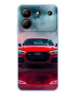 Чехол для ZTE Blade A54 с картинкой «Audi RS — красный стиль»