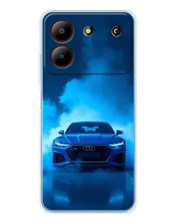 Чехол для ZTE Blade A54 с картинкой «Audi — голубая энергия»