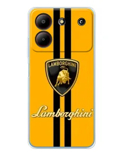 Чехол для ZTE Blade A54 с картинкой «Lamborghini Stripe желтый»