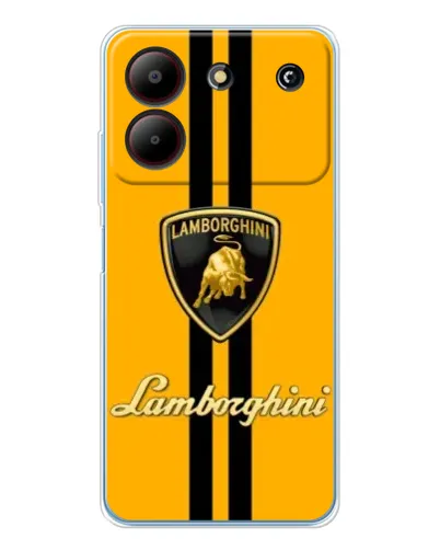 Чехол для ZTE Blade A54 с картинкой «Lamborghini Stripe желтый»