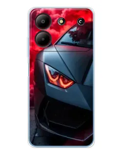 Чехол для ZTE Blade A54 с картинкой «Lamborghini красное сияние»