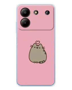 Чохол для ZTE Blade A54 з картинкою «Pusheen серце»