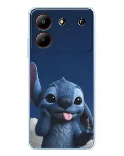 Чехол для ZTE Blade A54 с картинкой «Стич в облаках»