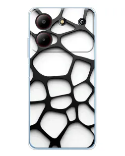 Чехол для ZTE Blade A54 с картинкой «Белая объемная сетка»