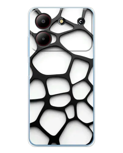Чехол для ZTE Blade A54 с картинкой «Белая объемная сетка»