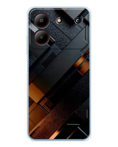 Чехол для ZTE Blade A54 с картинкой «Черные геометрические блоки»