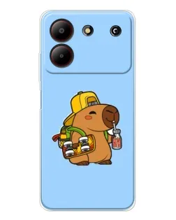 Чохол для ZTE Blade A54 з картинкою «Капібара на скейті»