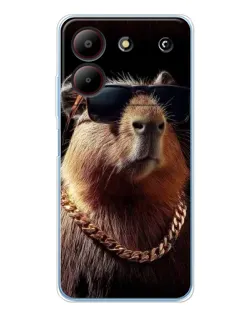Чохол для ZTE Blade A54 з картинкою «Капібара золотий ланцюг»