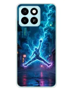 Чехол для ZTE Blade A55 с картинкой «Jordan Gold Jumpman»