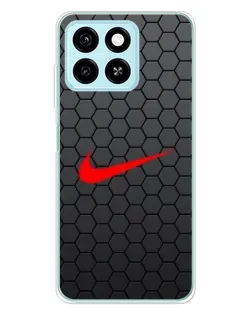 Чехол для ZTE Blade A55 с картинкой «Nike — карбоновая сетка»