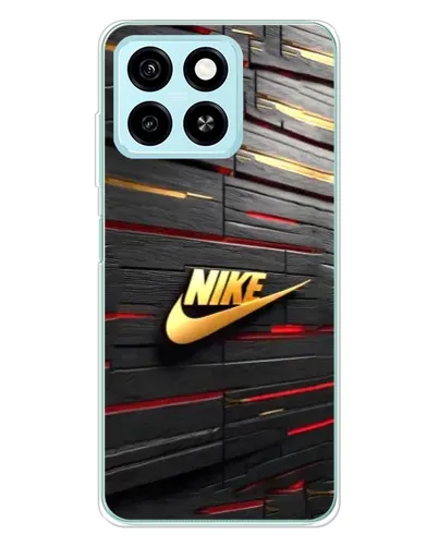 Чехол для ZTE Blade A55 с картинкой «Золотой Nike на металле»